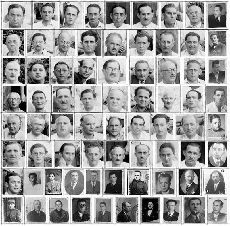 Composizione con le foto disponibili degli internati passati per il campo fascista di Casoli, https://www.campocasoli.org