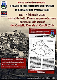 Presentazione della mostra storico-documentaria I campi di concentramento fascisti in Abruzzo dal 1940 al 1943, Casoli (CH), 26 gennaio 2020